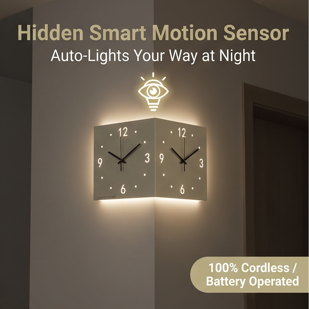 LumiCorner™ Smart Motion Corner Clock